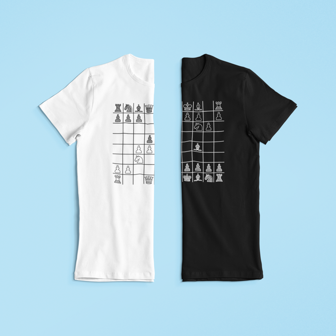 two custom chess position shirts