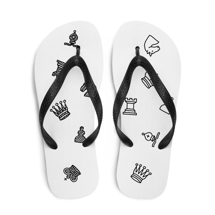 sandals with chess pieces